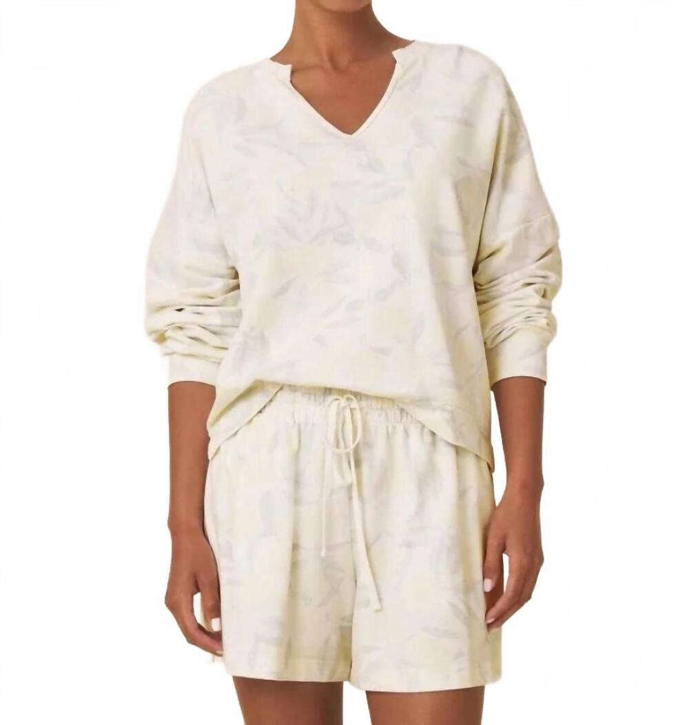 NEW SPLENDID alessia pullover top in lemon print